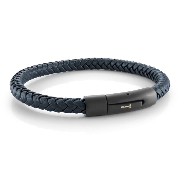 Blue Leather Bracelet