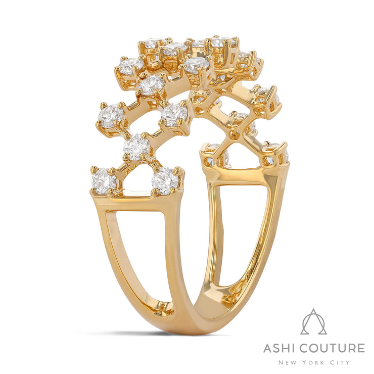 Couture Silk Mesh Thin Diamond Fashion Ring