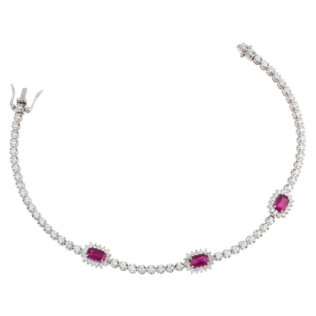 Ruby & Diamond Tennis Bracelet