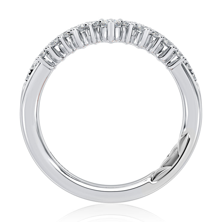 A JAFFE - DOUBLE ROW CONTOUR DIAMOND WEDDING BAND