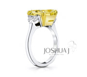 Yellow Diamond 3 Stone Ring