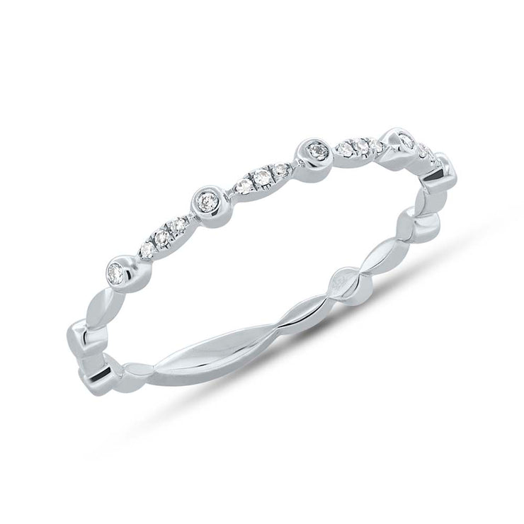 SHY CREATION - WHITE GOLD DIAMOND BEZEL FASHION RING