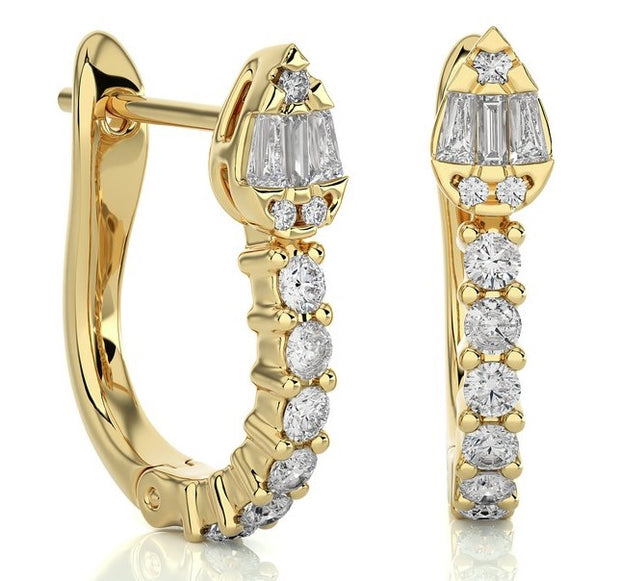 Pave Diamond Hoop Earrings