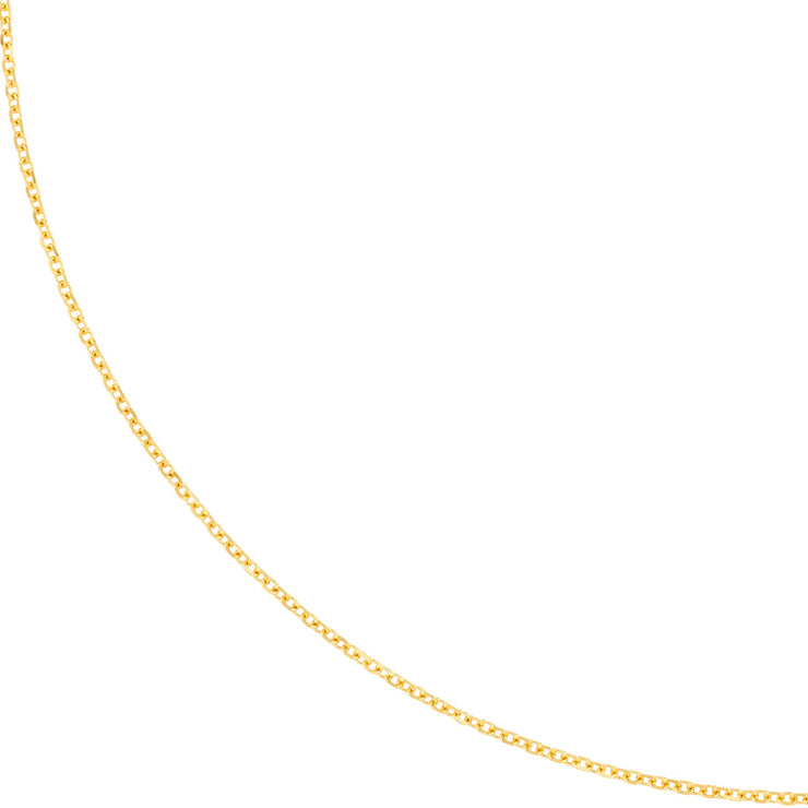 YELLOW GOLD OPEN DIAMOND-CUT CABLE CHAIN 20"