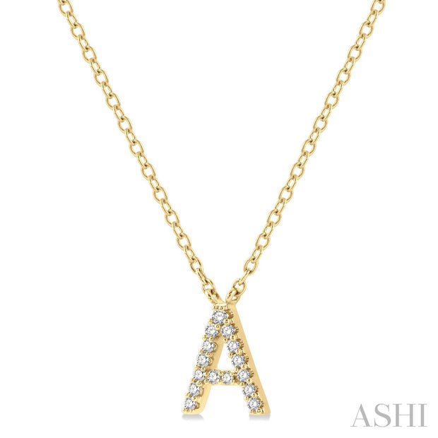 Ashi - 'A' Diamond Initial Pendant