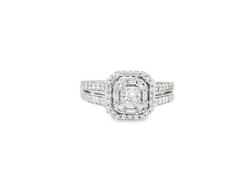Double Halo Diamond Engagement Ring