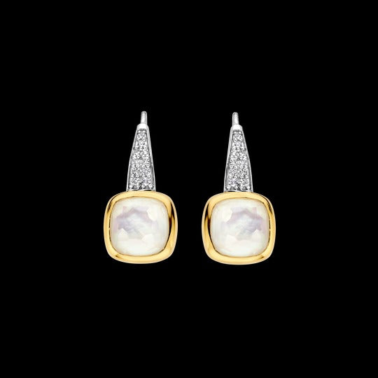 TI SENTO - PEARL TONE HOOP EARRINGS