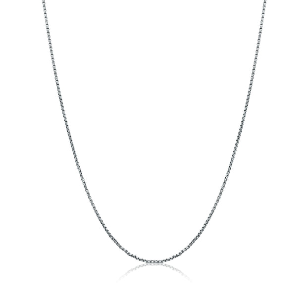 Gunmetal Stainless Steel Round Box Chain 22"