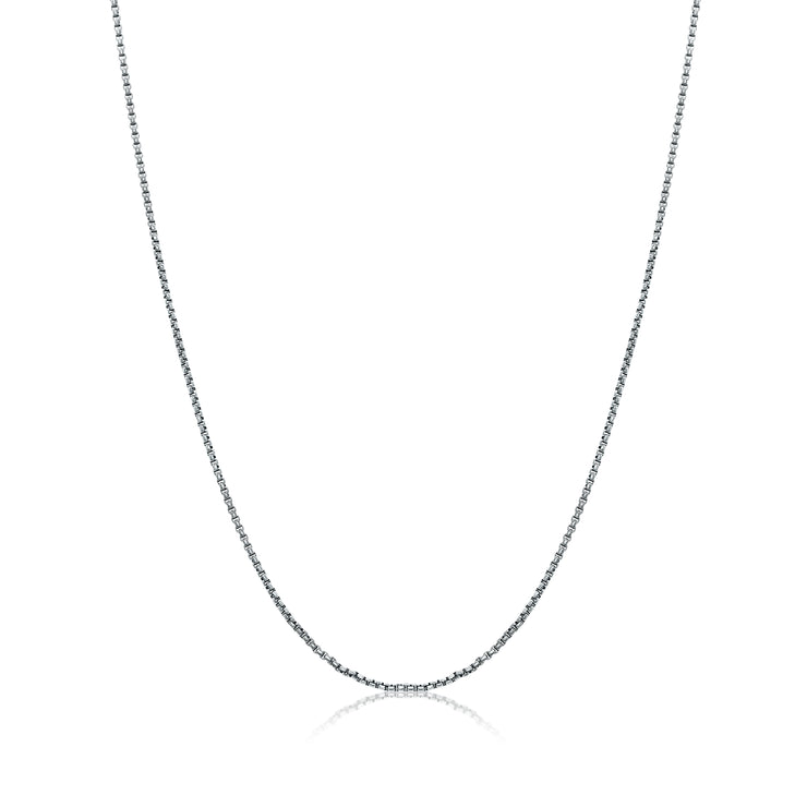 Gunmetal Stainless Steel Round Box Chain 22"