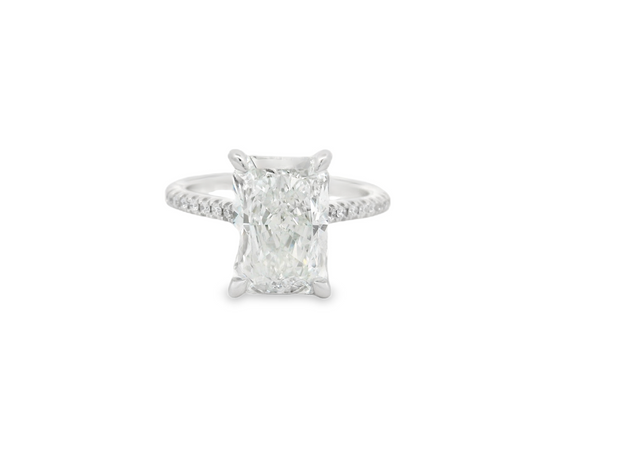 Diamond Engagement Ring - 4 Ct Radiant Cut Center