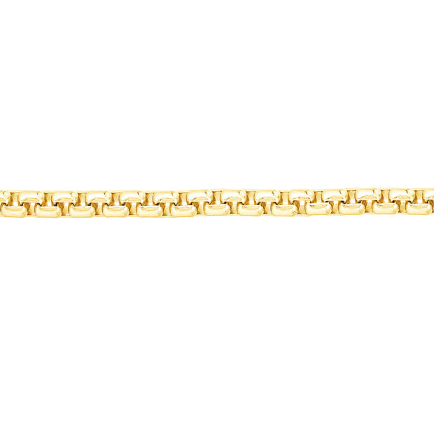 YELLOW GOLD ROUND BOX BRACELET 8.5"