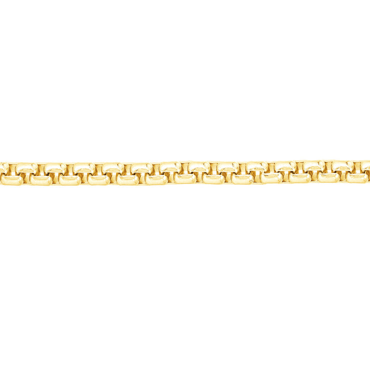 YELLOW GOLD ROUND BOX BRACELET 8.5"