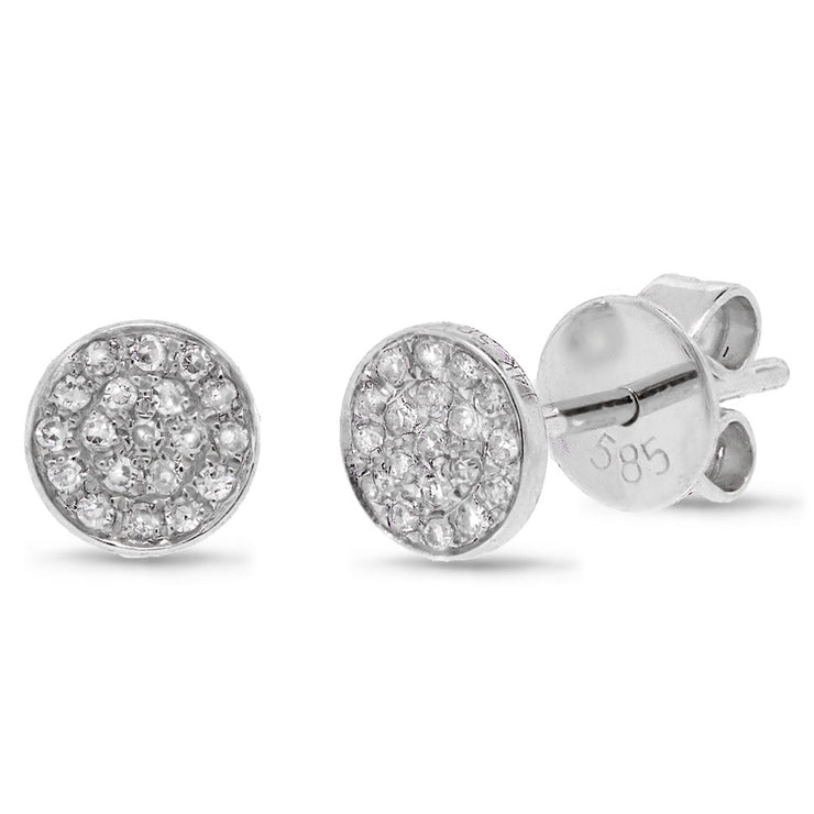 Shy Creation - WHITE GOLD DIAMOND PAVE STUDS