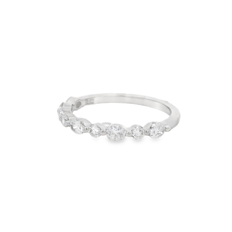 Alternating Shape Diamond Wedding Band - 3/4 Ct