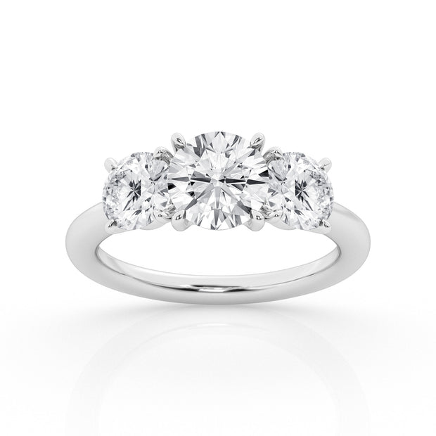 Diamond 3-Stone Ring - 2 Ct Center