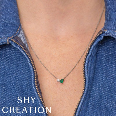 Shy Creation - Emerald & Diamond Pendant