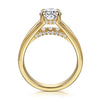 Siebke Hoyt Oval Diamond Split Shank Engagement Ring in Gold Plated Sterling Silver