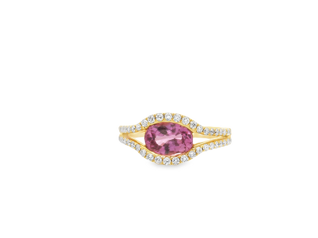 Pink Sapphire & Diamond Ring