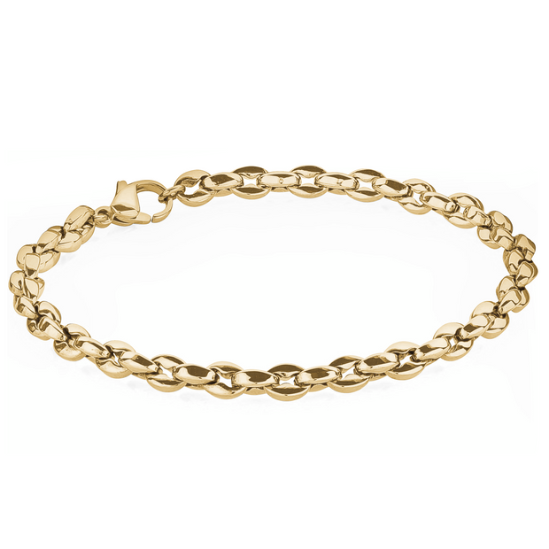 Italgem - Yellow Stainless Steel 4.5Mm Handmade Oval Link Bracelet