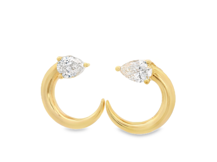 Diamond Crescent Moon Earrings