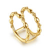 Alloy Yellow Plated Bujukan Clover And Marquise Smart Ring Enhancer