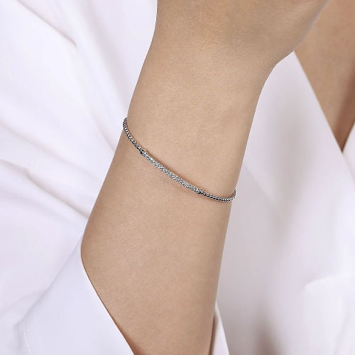 Gabriel - Diamond Bar Bangle Bracelet