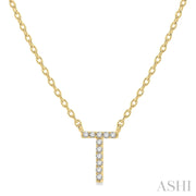 Ashi - 'T' Diamond Initial Pendant