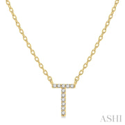 ASHI - 'T' DIAMOND INITIAL PENDANT