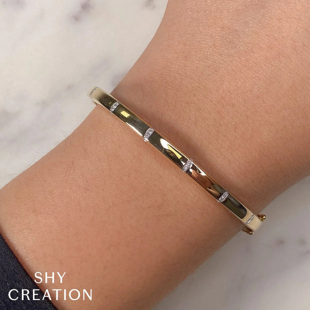 Shy Creation - Diamond Bangle Bracelet