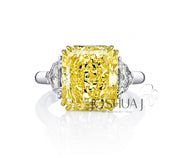 Yellow Diamond 3 Stone Ring