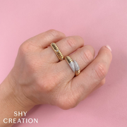 Shy Creation - Diamond Ribbed Ring