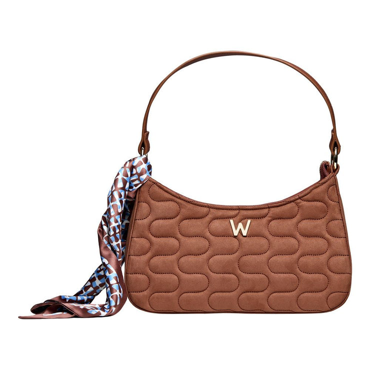WOLF - Mimi Swirl Shoulder Bag with Scarf - NUTSHELL BROWN