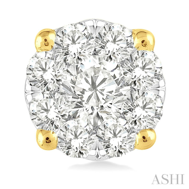 Ashi - "Lovebright" Diamond Cluster Stud Earrings - 1 Ct
