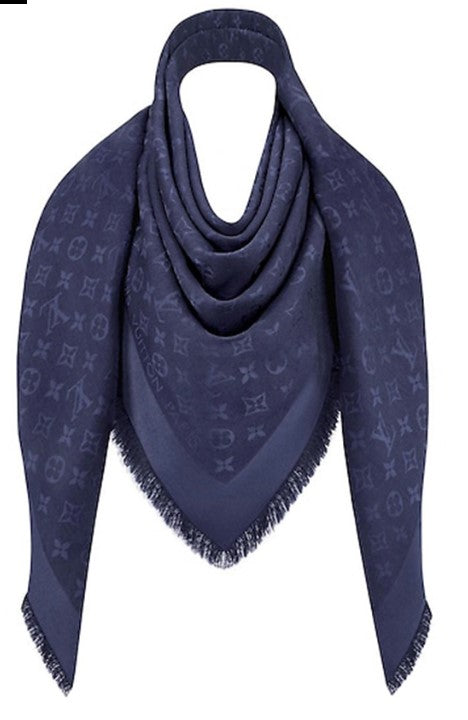 LOUIS VUITTON シルクバックスカーフ ネイビー LOUIS VUITTON NAVY SILK SHAWL – Siebke Hoyt