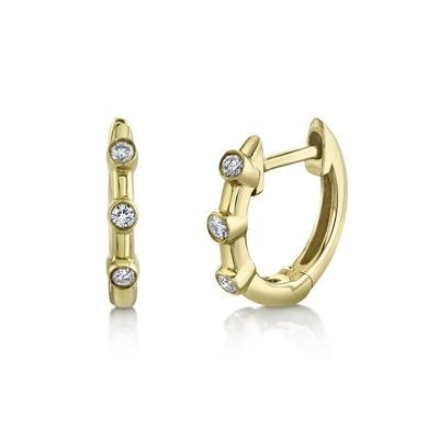Siebke Hoyt Round Diamond Bezel Huggie Earrings in 14K Yellow Gold (0.06ct)