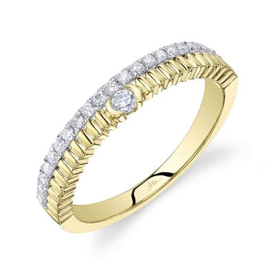 Siebke Hoyt Round Diamond Half Bezel Set Fashion Ring in 14K Yellow Gold (0.23ctw)