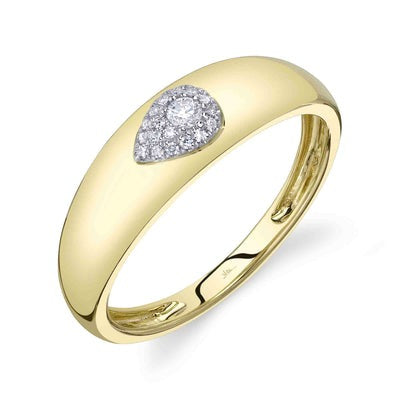 Siebke Hoyt Pear Shape Cluster Diamond Fashion Ring in 14K Yellow Gold (0.08ctw)