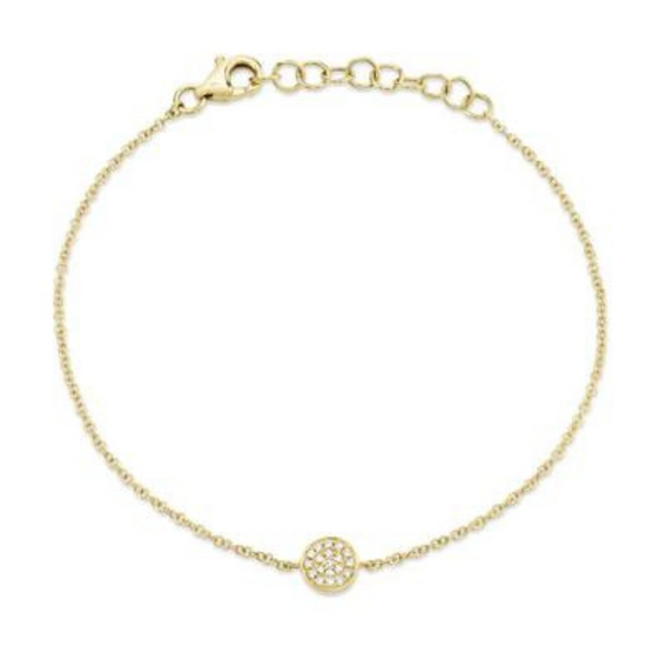 Siebke Hoyt Round Diamond Pave Circle Bracelet in 14K Yellow Gold (0.05ctw)