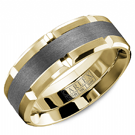 CROWN RING - MEN'S TANTALUM & GOLD WEDDING BAND