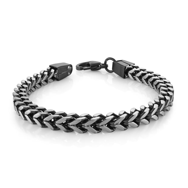 Two Tone Square Franco Chain Bracelet