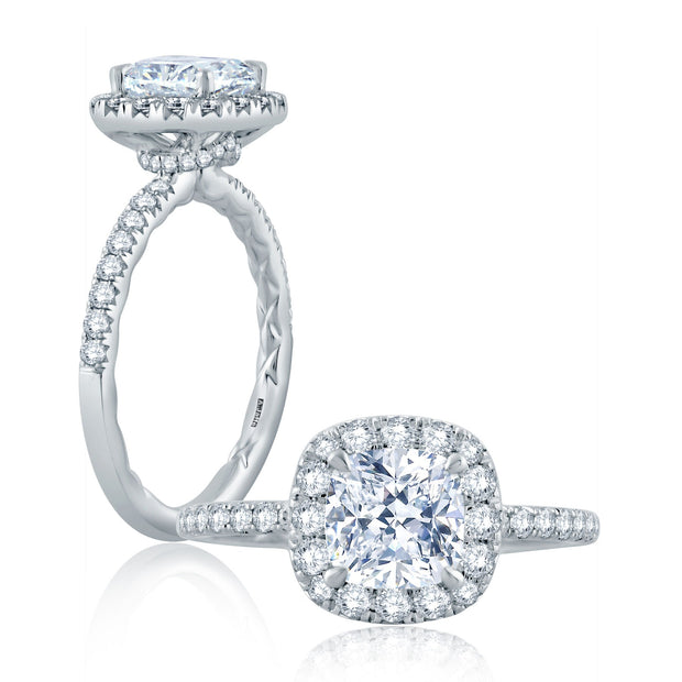 A Jaffe - Halo & Hidden Halo Diamond Engagement Ring Setting