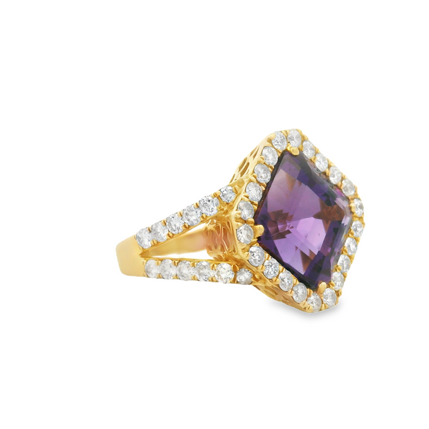 Amethyst & Diamond Ring