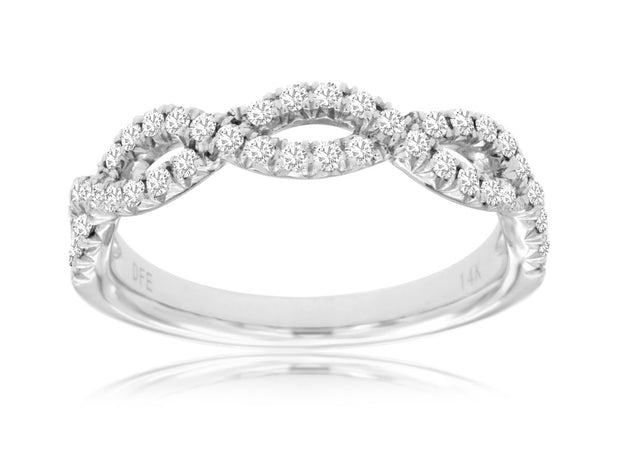 WHITE GOLD INFINITY STYLE WEDDING BAND (.38CTTW)