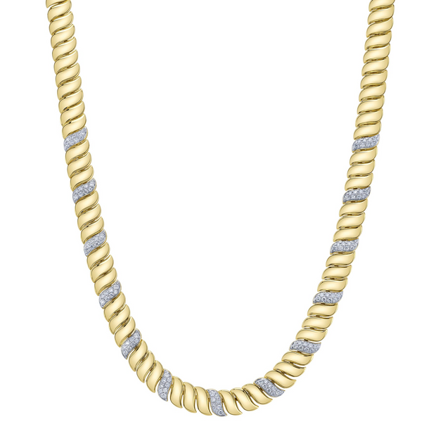 Diamond Ribbed Necklace