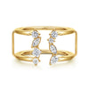 Alloy Yellow Plated Cubic Zirconia Marquise Open Smart Ring Enhancer With 8=0.55ctw Various Shape CZ's