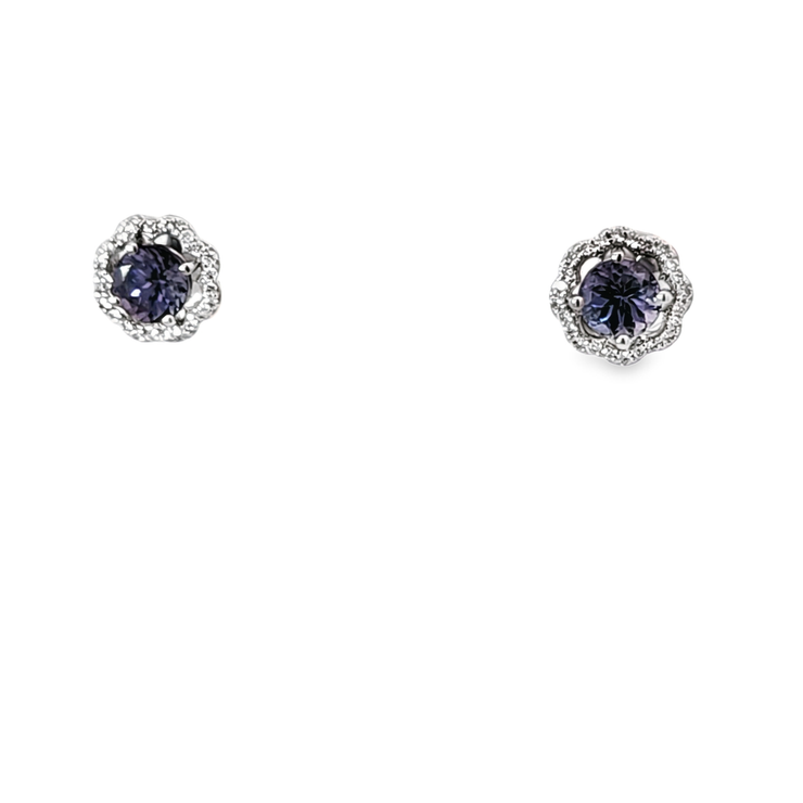 TANZANITE & DIAMOND POST EARRINGS