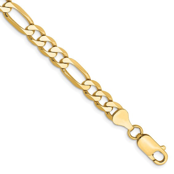 YELLOW GOLD FIGARO BRACELET 8"