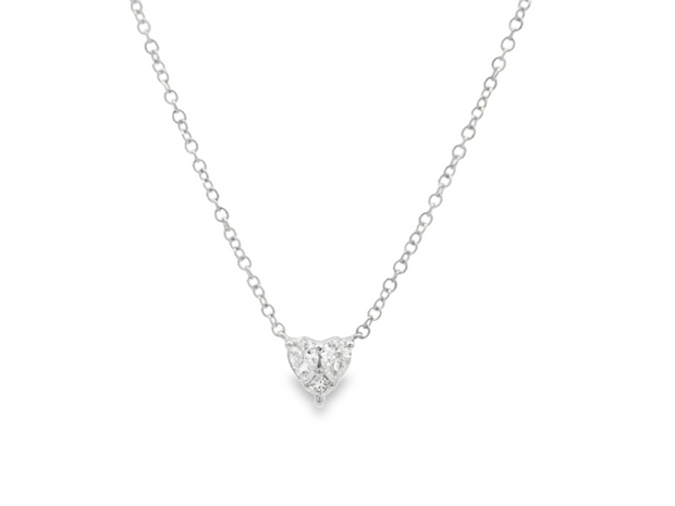 Diamond Cluster Heart Pendant
