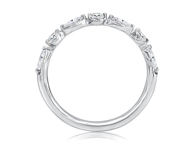 A Jaffe - Alternating Marquise & Round Diamond Band