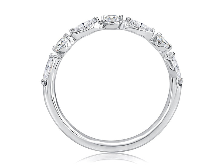 A Jaffe - Alternating Marquise & Round Diamond Band